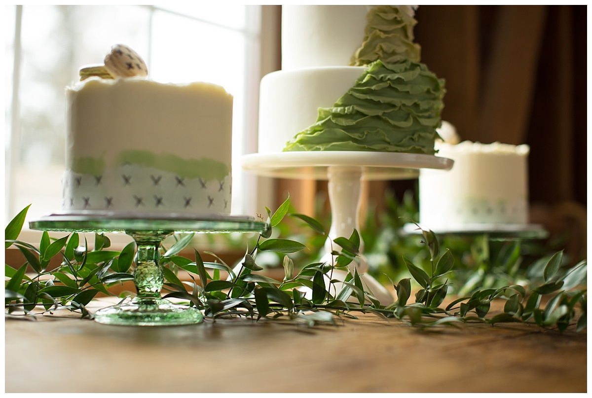 cake, greenery, organic, magnolia, styled shoot