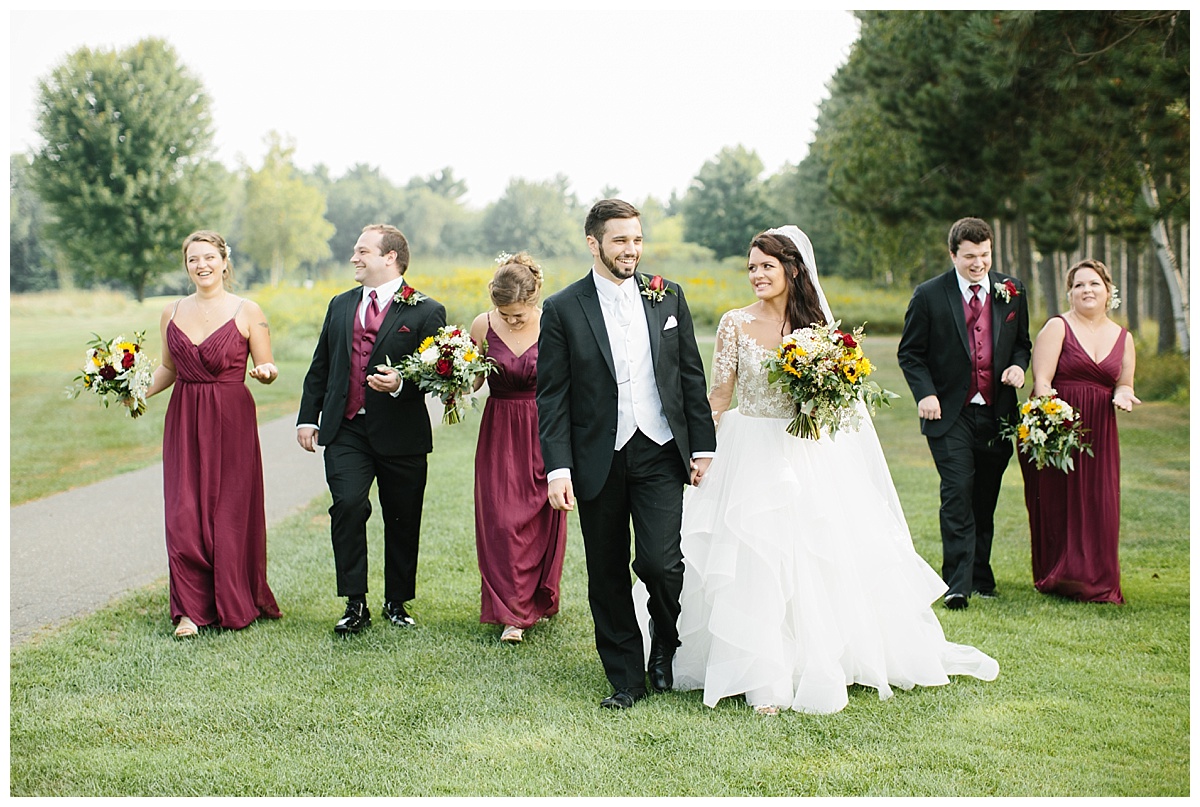 portraits, wedding party, romantic, greenery, floral, wausau, greenwood hills country club, central wisconsin wedding photographer, madison wedding photographer, midwest wedding photographer