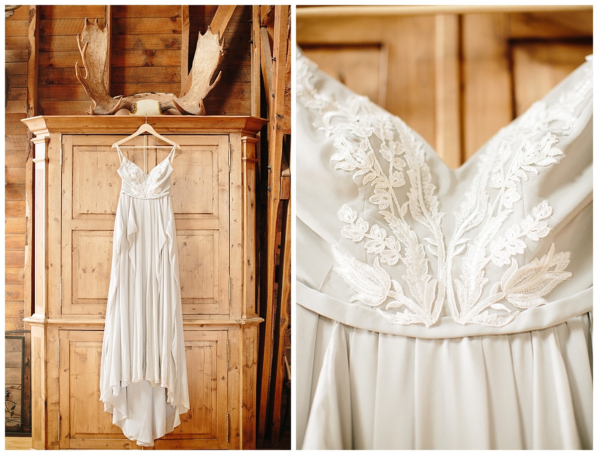 dress, detail, flowy, embroidered, rustic, barn, wedding