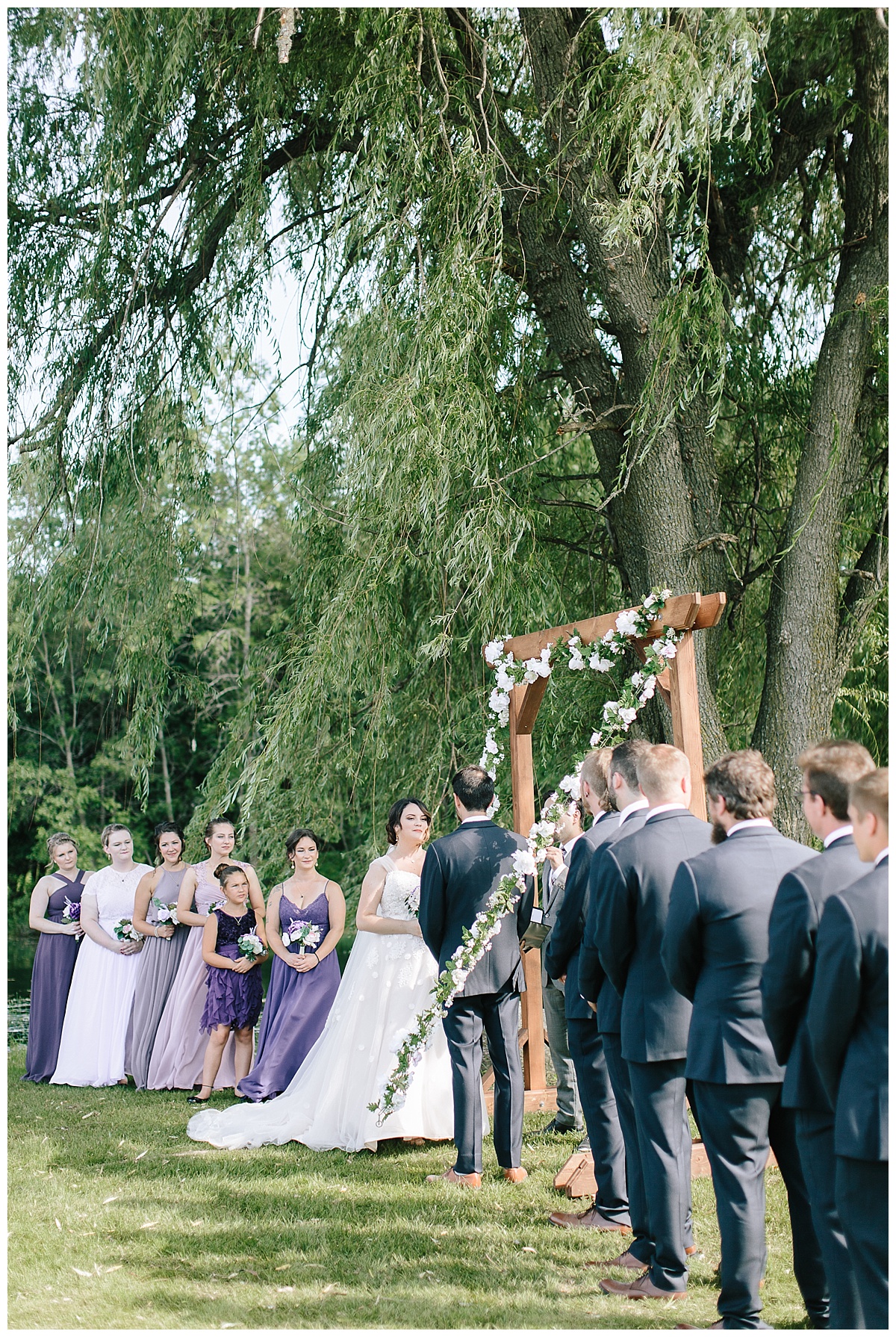 waupaca, wedding, willow pond, ceremony, outdoor, willow tree