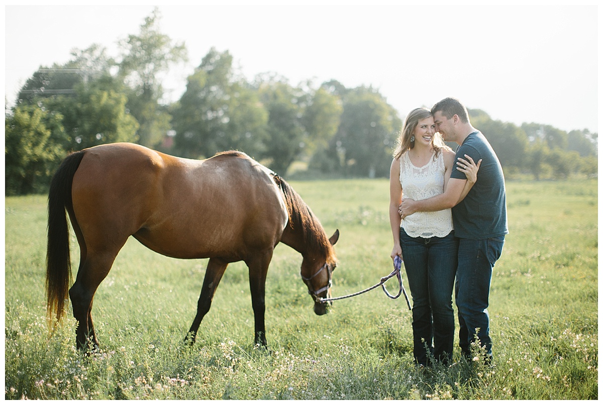 Grassy Field, Equestrian, Horse, Engagement Session, Stevens Point, Wisconsin, Appleton