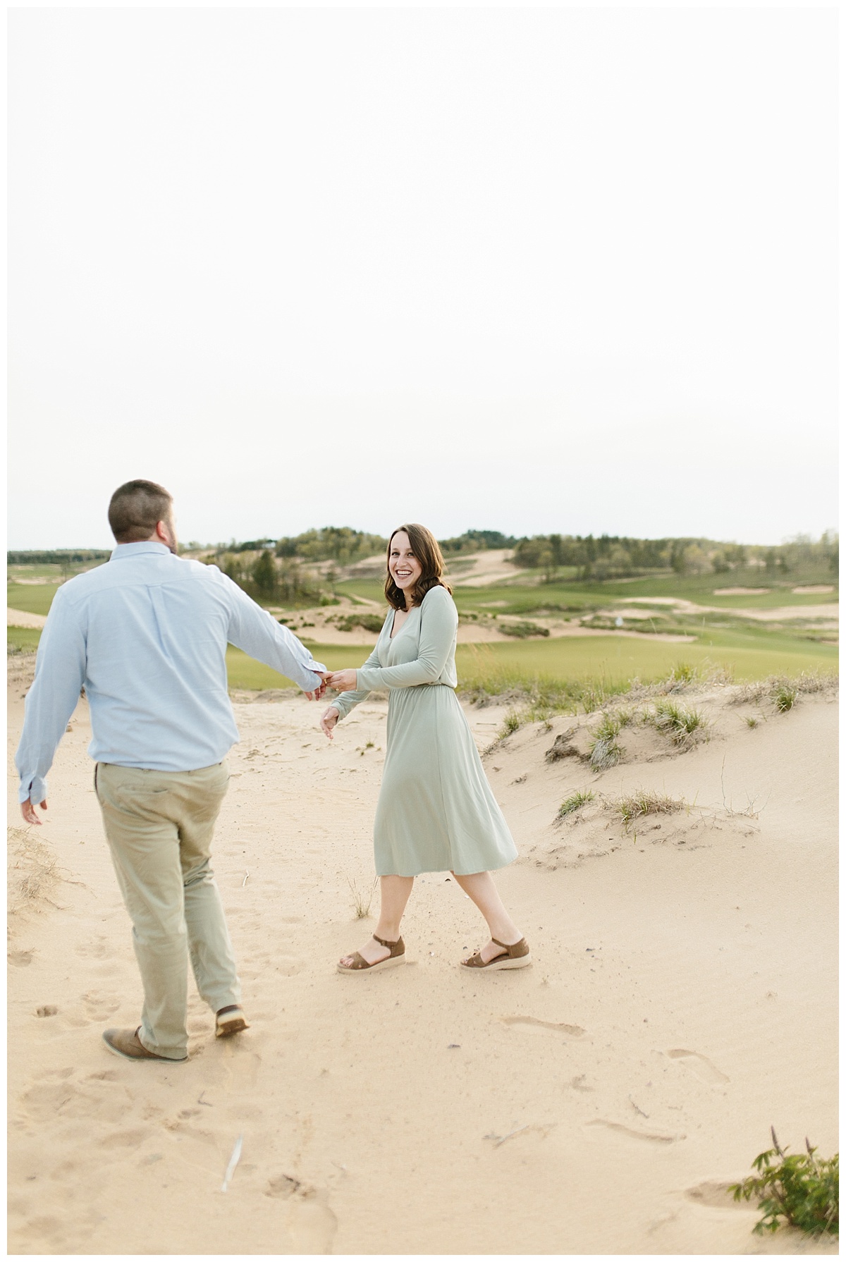Engagement, Central Wisconsin, Wisconsin, Golf Course, Spring, Beach, Natural light, Wedding Photographer, Stevens Point, Sand Valley, Nekoosa